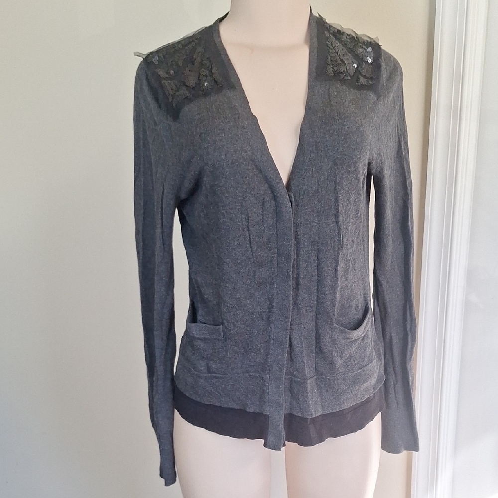 Simply Vera Vera Wang Charcoal Knit Cardigan Size M